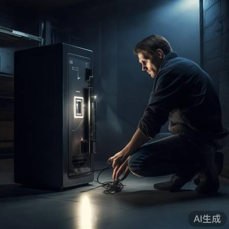 保险柜底部充电口，轻松充电。