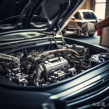 “松开君威引擎盖螺栓，小心打开