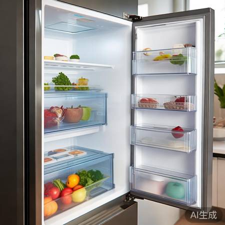 海尔双门冰箱，分区清晰，食材分