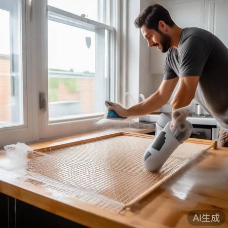 清洗晾干装回纱窗