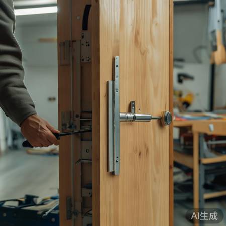 拆解指纹锁，先断电，逐个拧螺丝