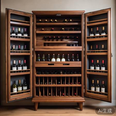 “酒柜收纳,巧设分隔,门开无碍