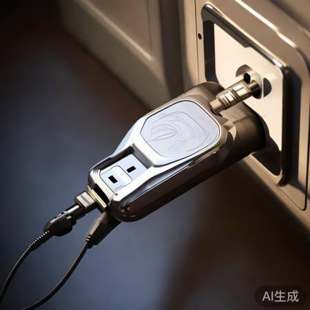 指纹锁充电：细寻接口，线接电源