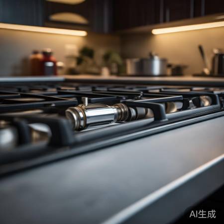 集成灶燃气阀在灶台下，靠近炉头