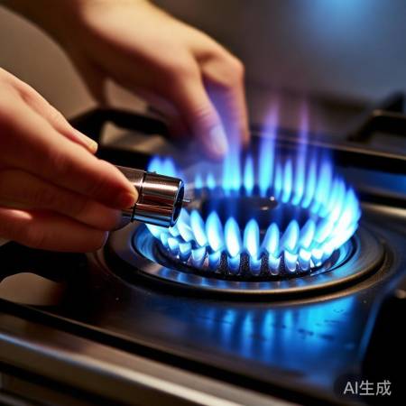 旋转开关点燃天然气灶,先小后大