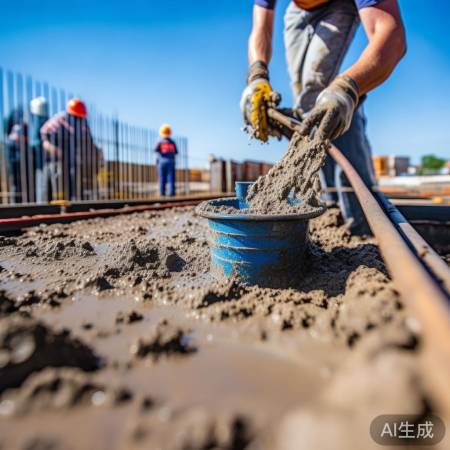 混凝土填注，钢筋防锈剂。