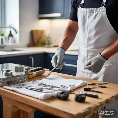 “拆卸油烟机前，先关电源备工具