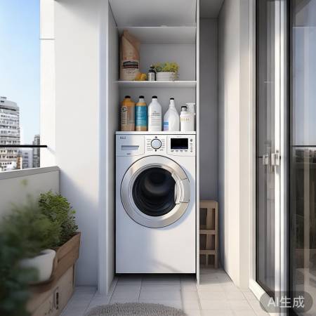 阳台洗衣机吊柜：实用美观储物柜