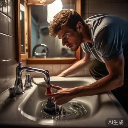 马桶冲水不畅，疏通排水管解决。