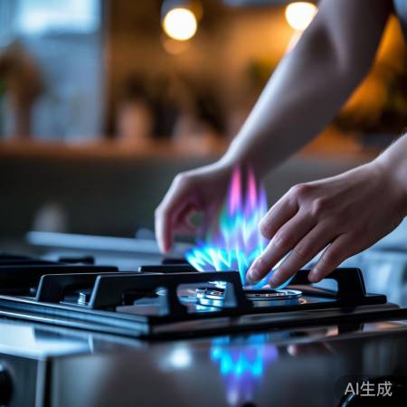 燃气灶火焰可调，点火便捷高效。