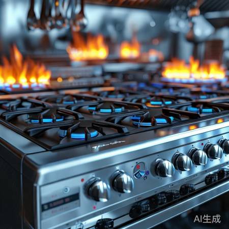 商用燃气灶：自动熄火保护，安全
