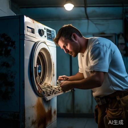 洗衣机部件磨损，需专业维修。