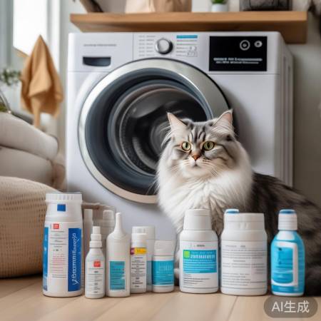 挑选宠物洗衣机，干洗粉或泡沫。