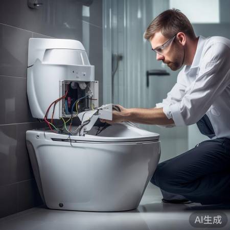 安装智能马桶电源，注意安全！