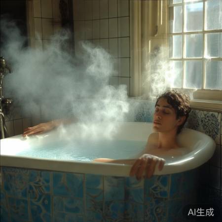 热水泡浴放松图
