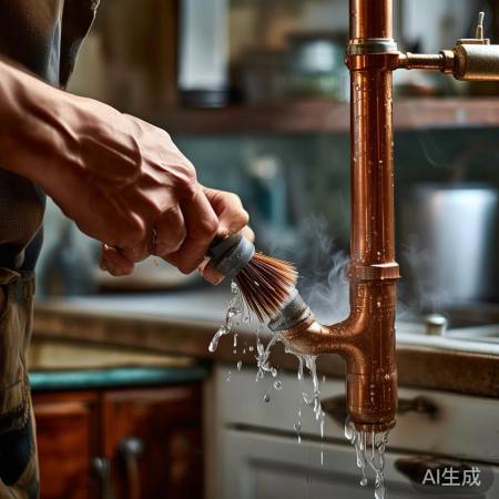 手动刷洗水管，除表面污渍。