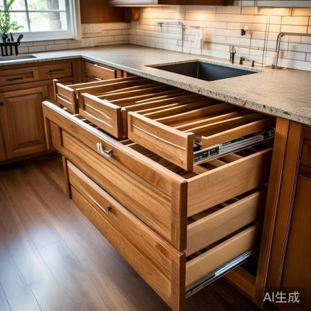 厨房抽屉设计，选滑轨，顺滑耐用