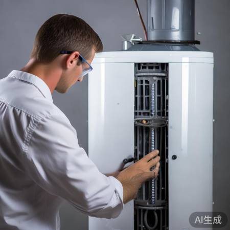 电热水器安装地线，后盖拧紧完成