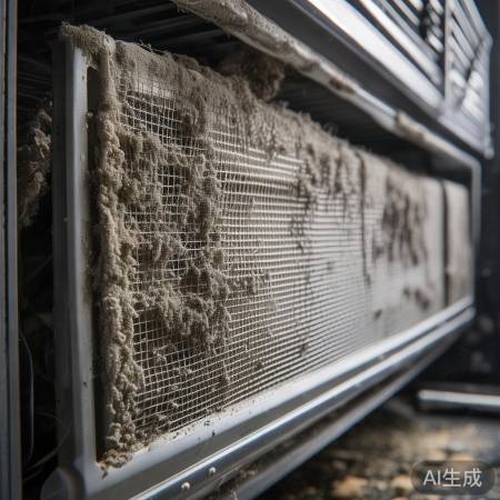 空调滤网堵塞,影响排水。