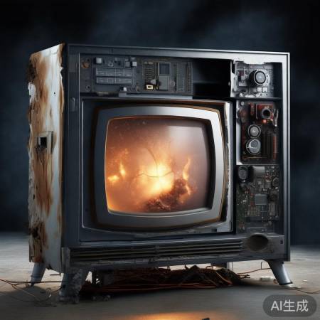 电视元件损坏致图像故障，需专业