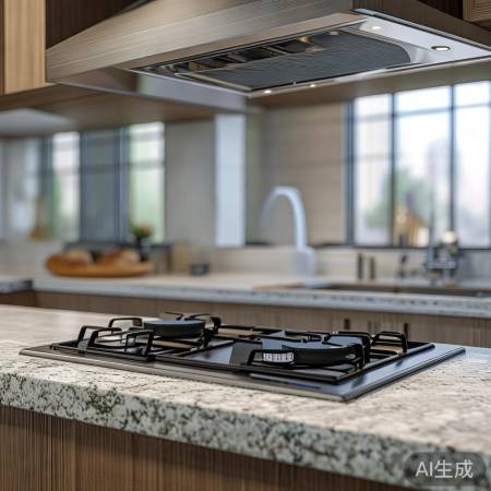 “美的顶吸式燃气灶,强吸力低噪