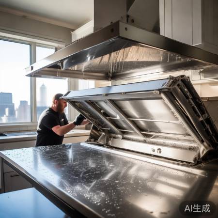 关闭电源,擦洗油烟机