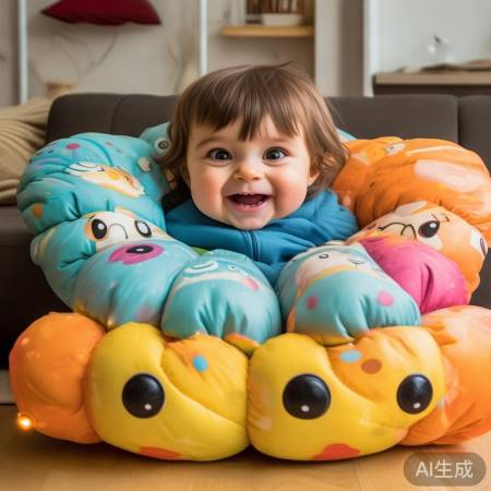 多功能可爱座圈，温暖童趣冬天