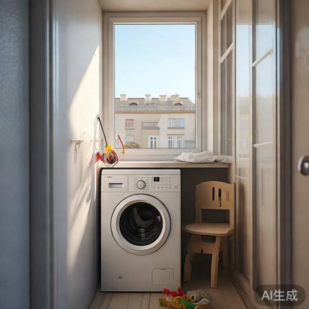 阳台洗衣机需勤清洁,防灰尘与孩