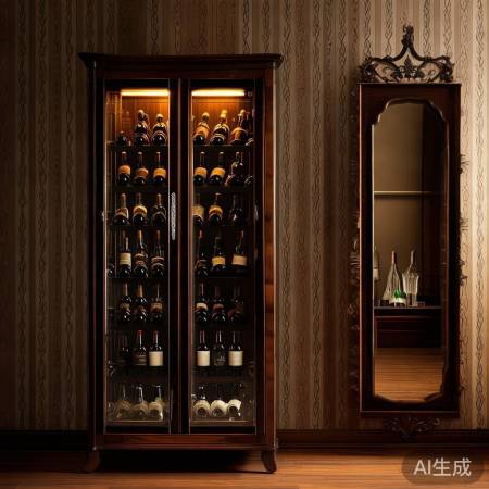 酒柜配背景墙，和谐档次高