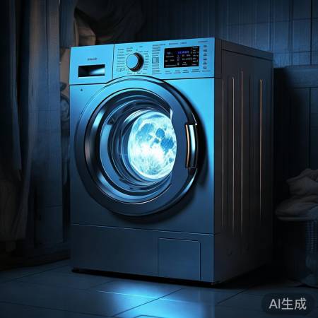 美的洗衣机夜间闪烁故障。