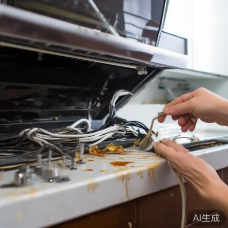 抽油烟机无法关闭原因：电源线磨