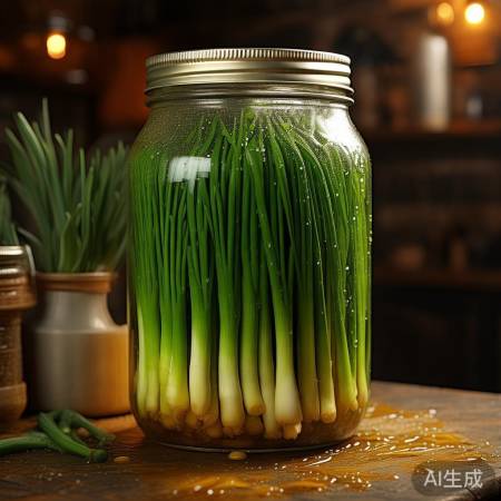 韭菜腌制变深，正常吸味，热天盖