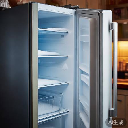 冰箱门未关严，冷气泄露结冰