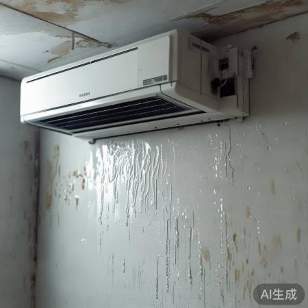 中央空调漏水致墙皮脱落，霉菌滋