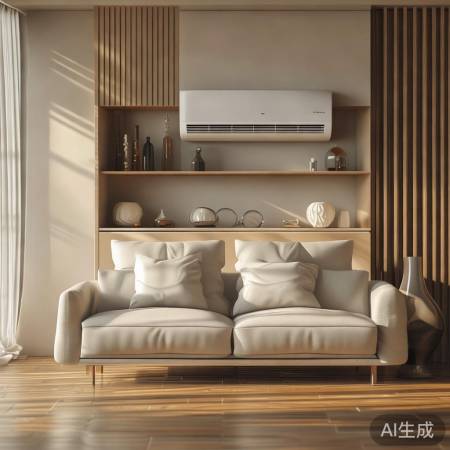 沙发后置空调,前放矮柜增温馨