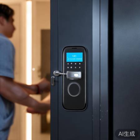 测试智能锁,顺利开启家门。