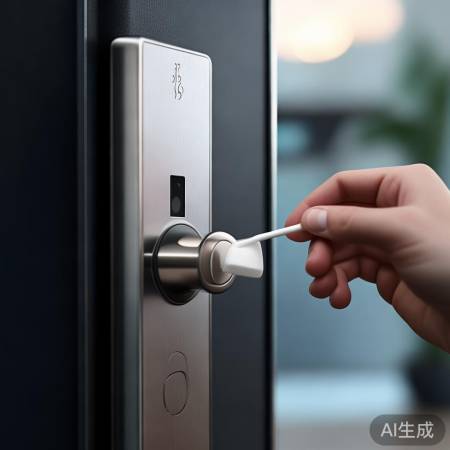 指纹锁清洁，纸巾棉签擦拭。