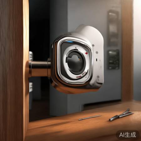 “指纹锁侧背螺丝开电池盖”